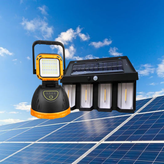 KIT Solar: Lampara solar + Linterna carga solar
